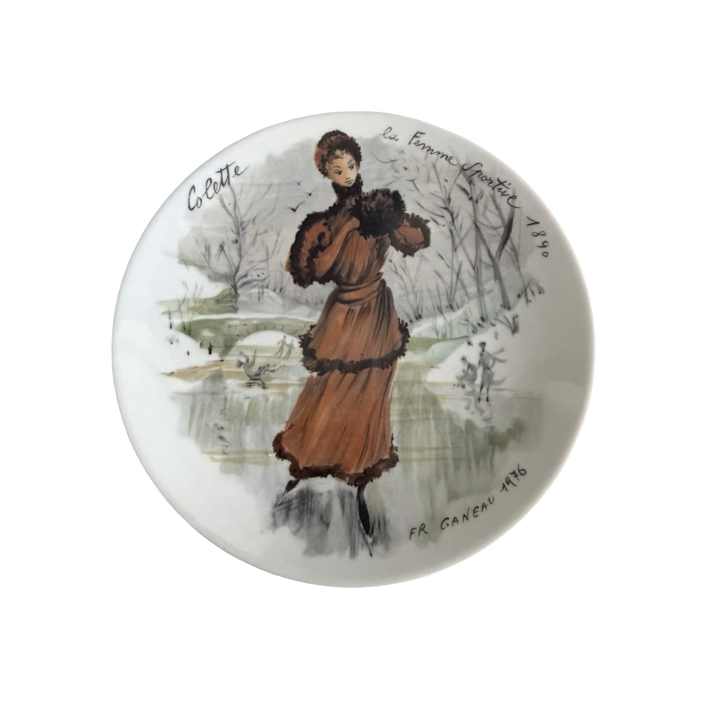 D'Arceau Limoges Les Femmes du Siècle 1890 Colette Collector Plate Fr Ganeau 1976