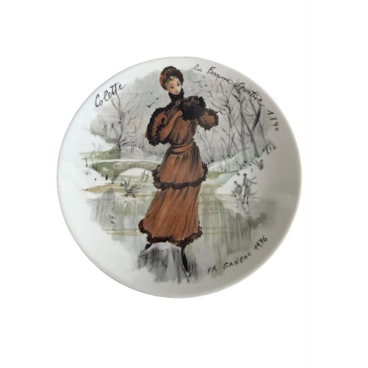 D'Arceau Limoges Les Femmes du Siècle 1890 Colette Collector Plate Fr Ganeau 1976