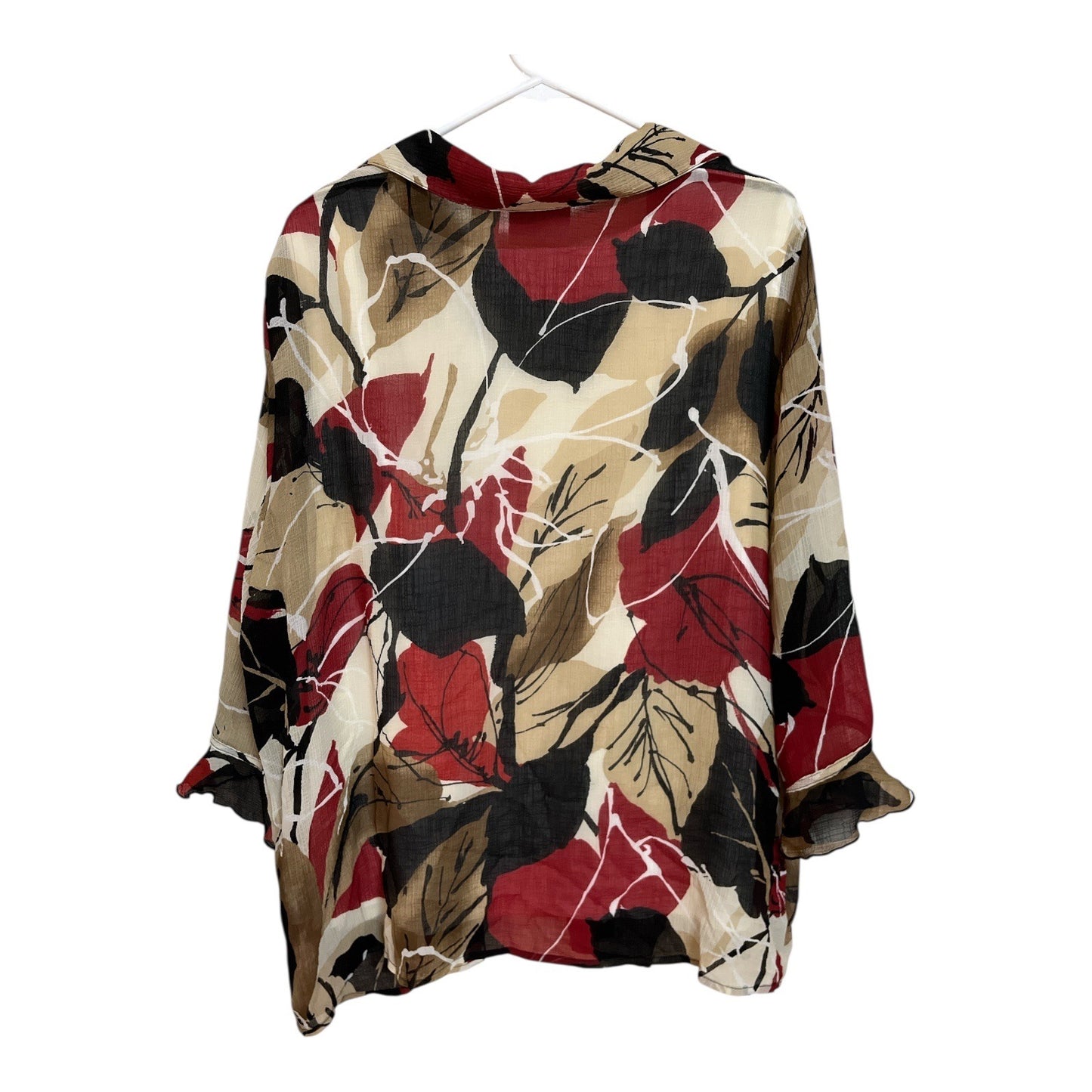 Alfred Dunner Women’s Sheer Floral Button Front Blouse Size 18W