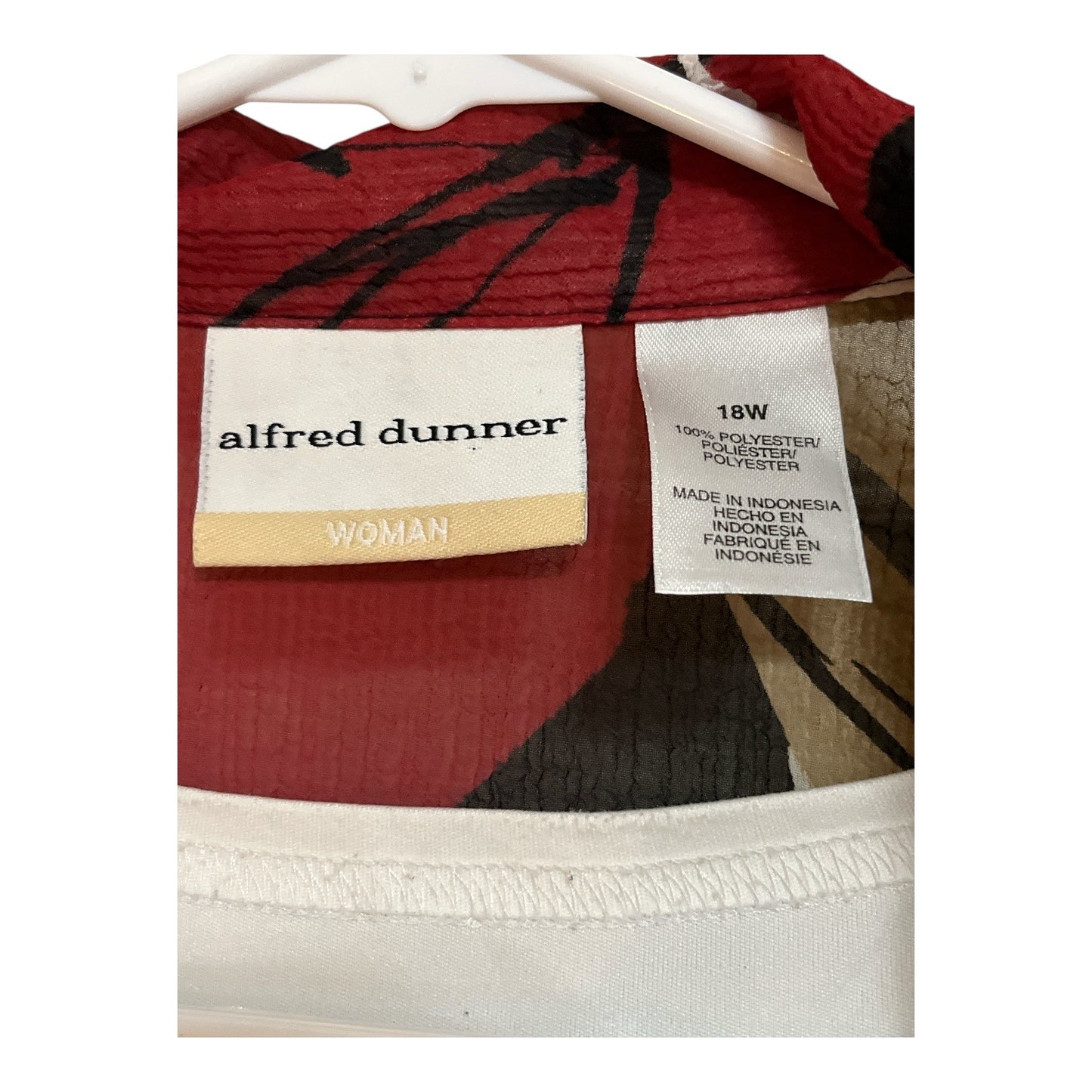 Alfred Dunner Women’s Sheer Floral Button Front Blouse Size 18W