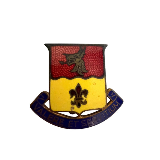 Vintage US Army 124th Ordnance Battalion DUI Pin Valere Et Servitium Enamel Crest