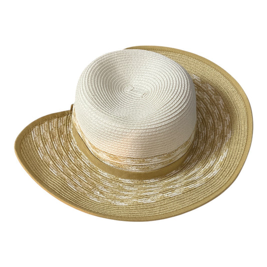 Sun N Sand UPF 50+ Wide Brim Sun Hat Cream Tan Woven Straw Look Beach Garden Hat