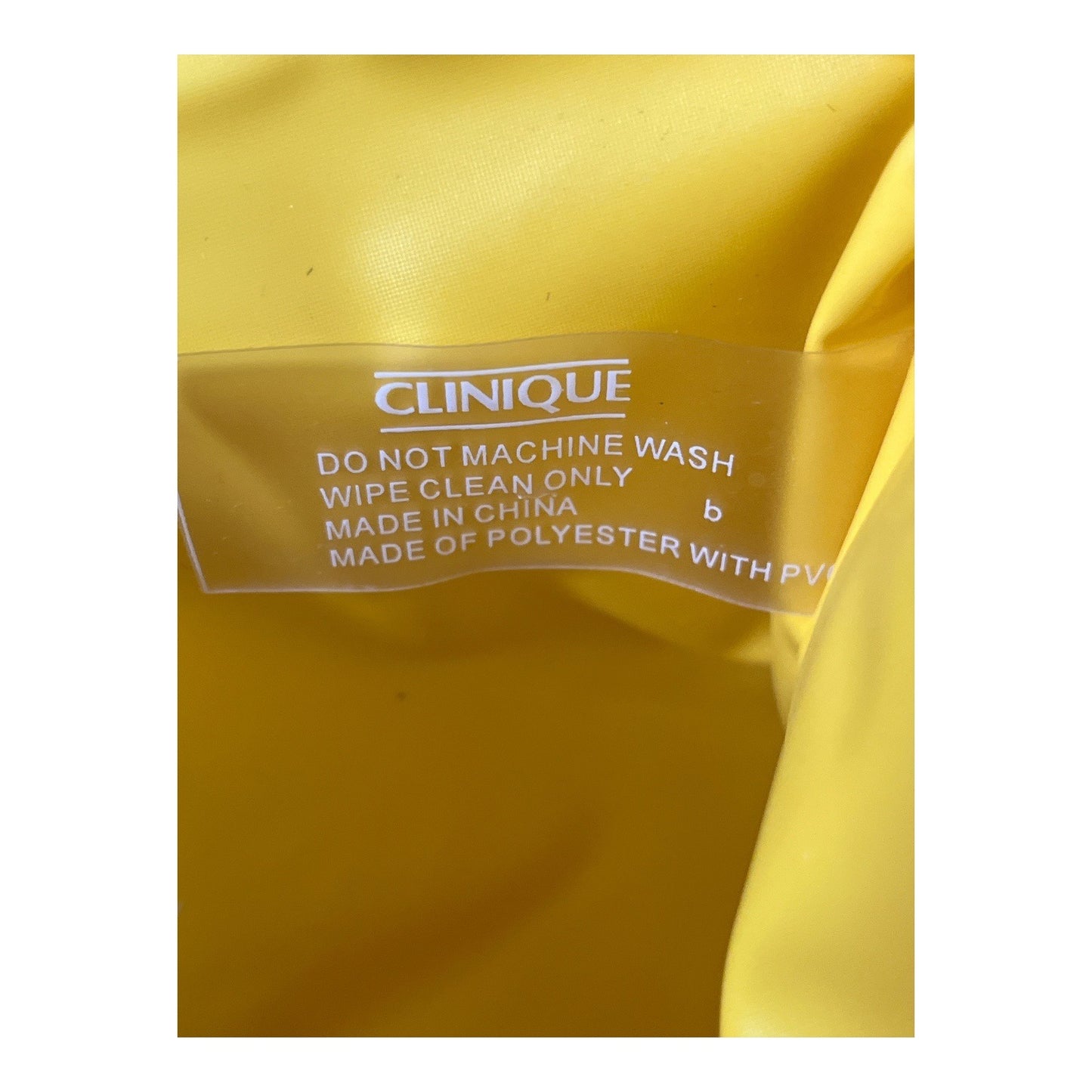 Clinique Yellow Canvas Tote Bag Faux Leather Trim Large Shopper