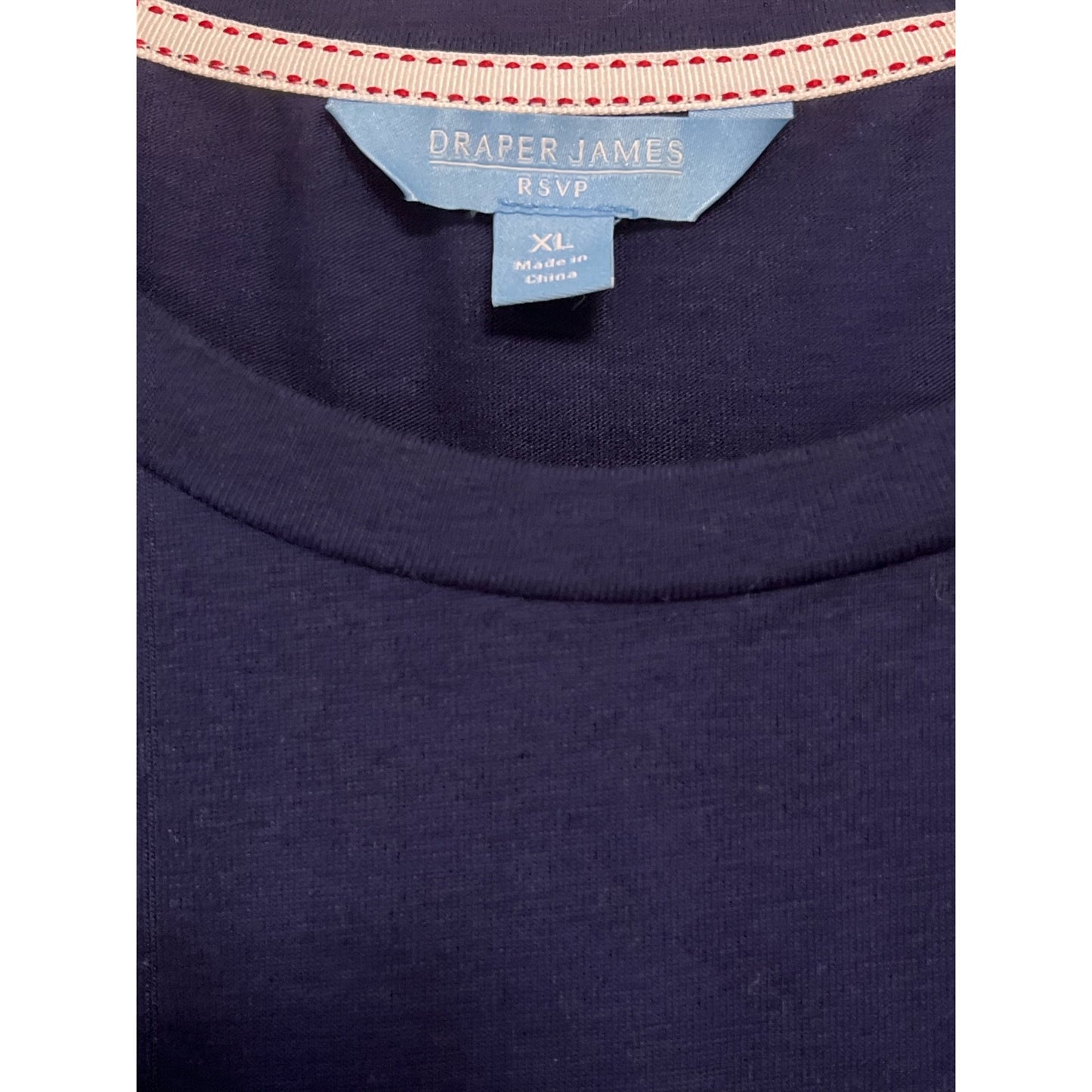 Draper James RSVP Women’s XL Navy Blue Eyelet Sleeve Top – Cotton Modal