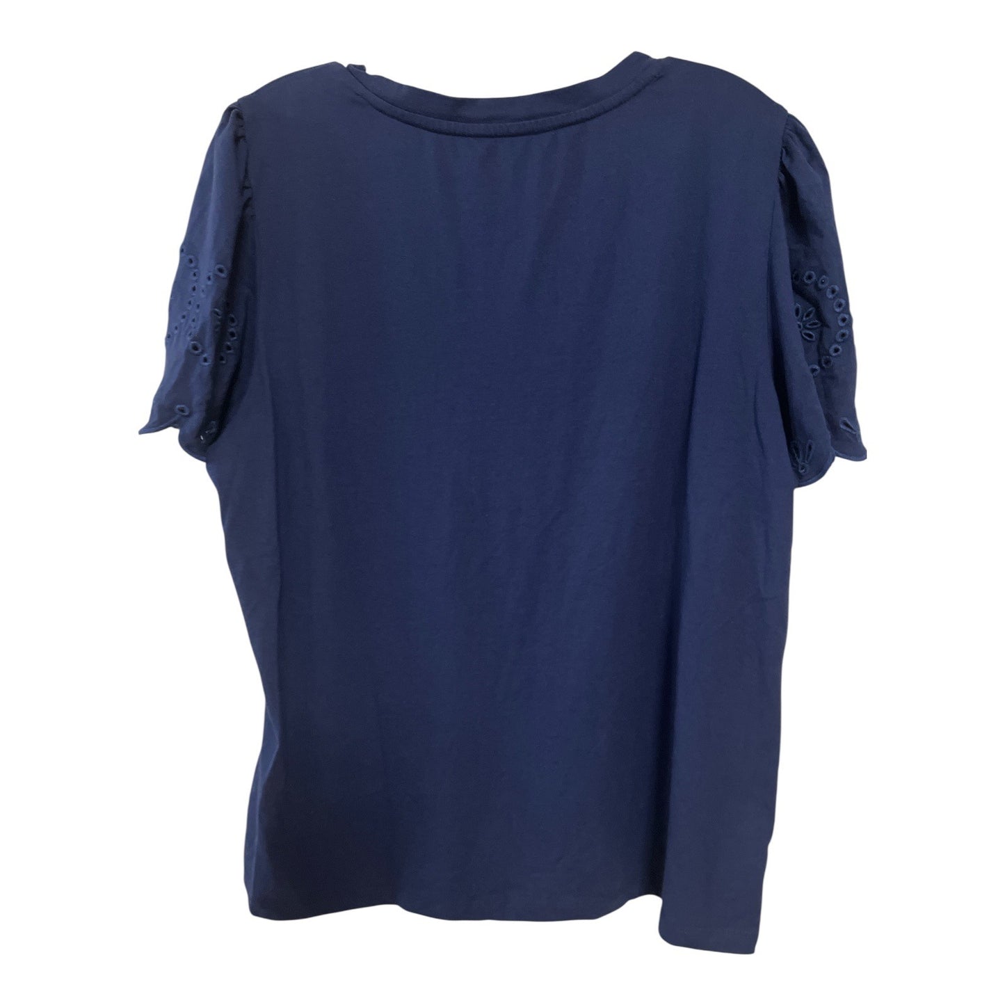 Draper James RSVP Women’s XL Navy Blue Eyelet Sleeve Top – Cotton Modal