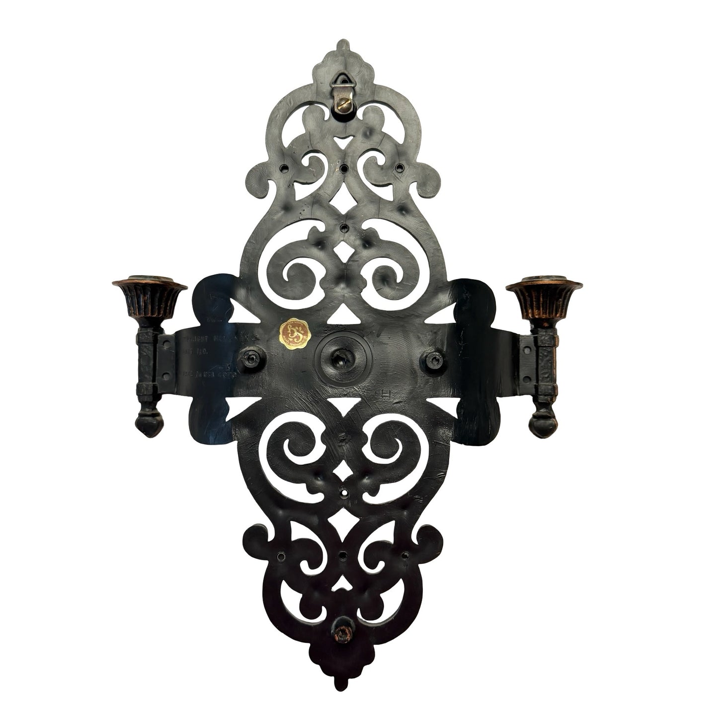 Coppercraft Guild Wall Sconce Candle Holder 1976 Dart Industries Gothic Scroll Decor
