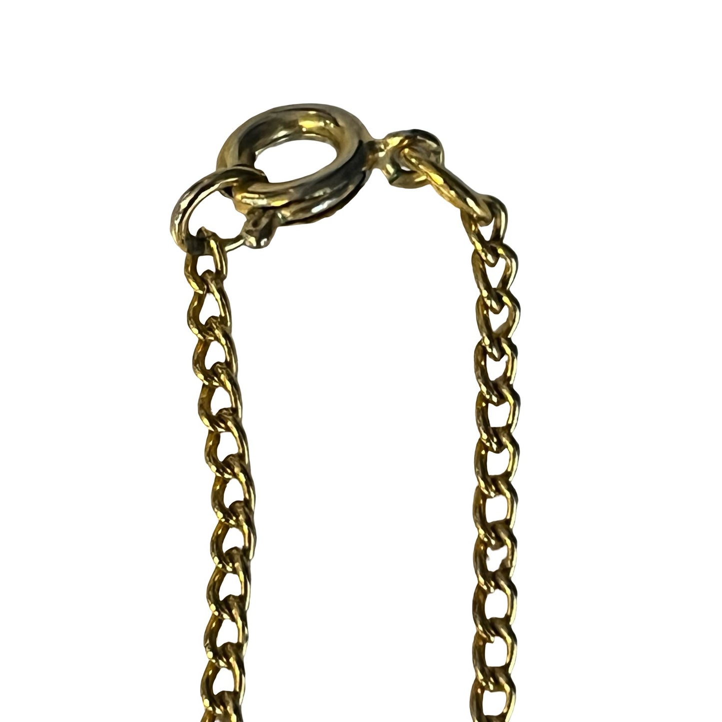 Vintage Gold Tone Double Bird Pendant Necklace Abstract Twin Head Figural Brutalist 23” Chain
