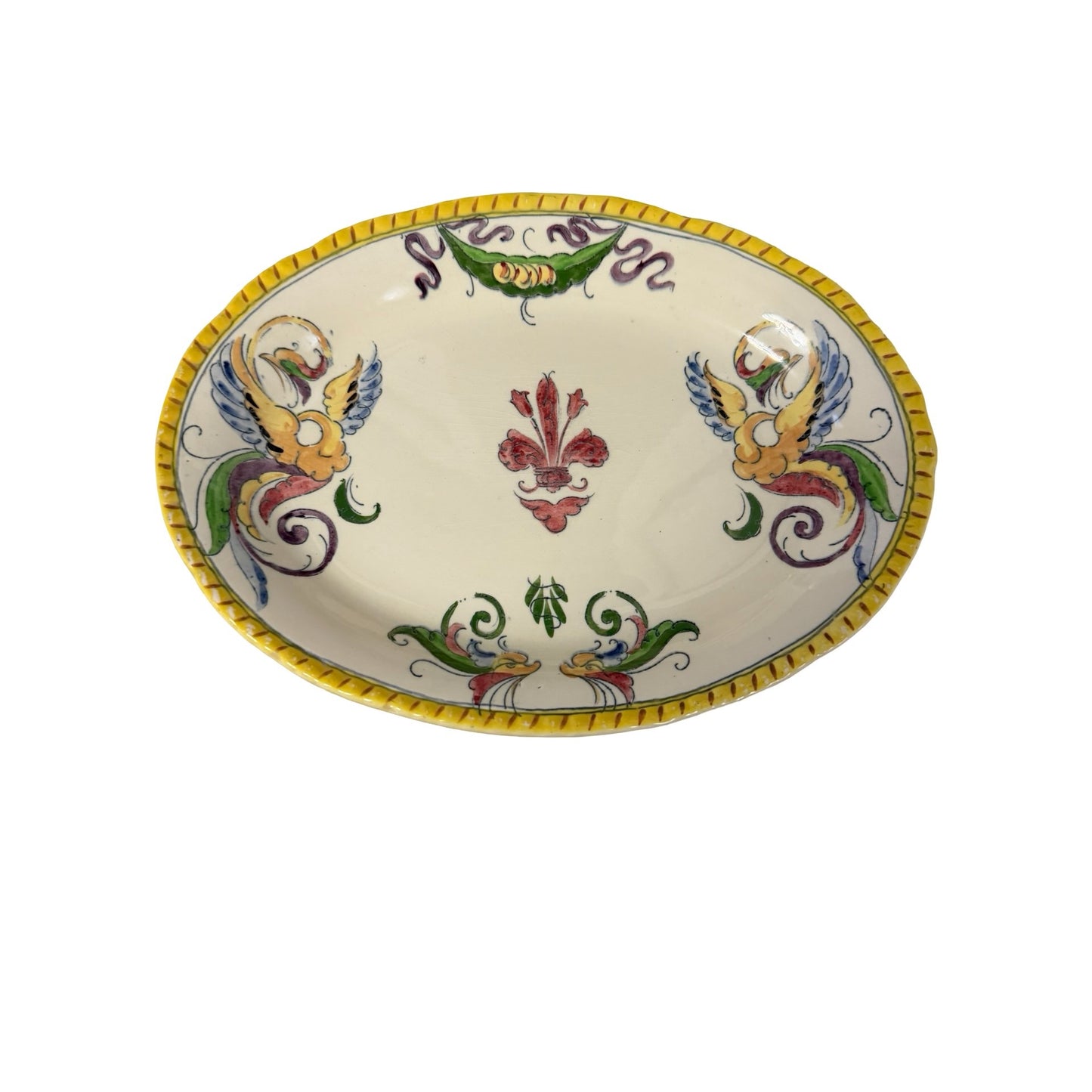 Vintage Royal Adams Titian Ware Hand Painted Oval Serving Bowl RD 459174 England 10x8