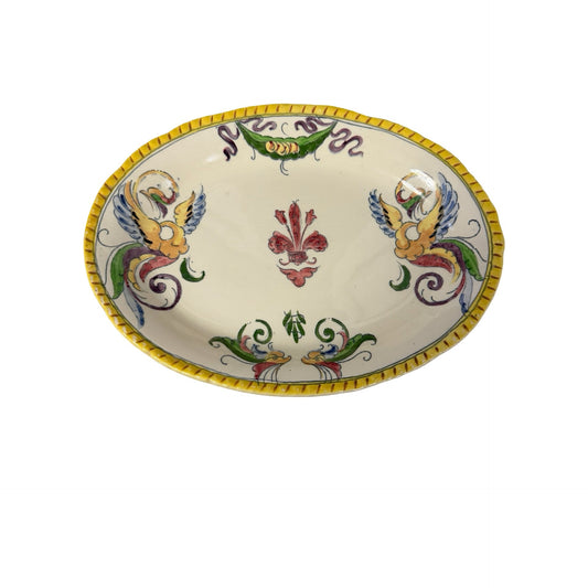 Antique Royal Adams Titian Ware Hand Painted Oval Serving Bowl RD 459174 England 10x8