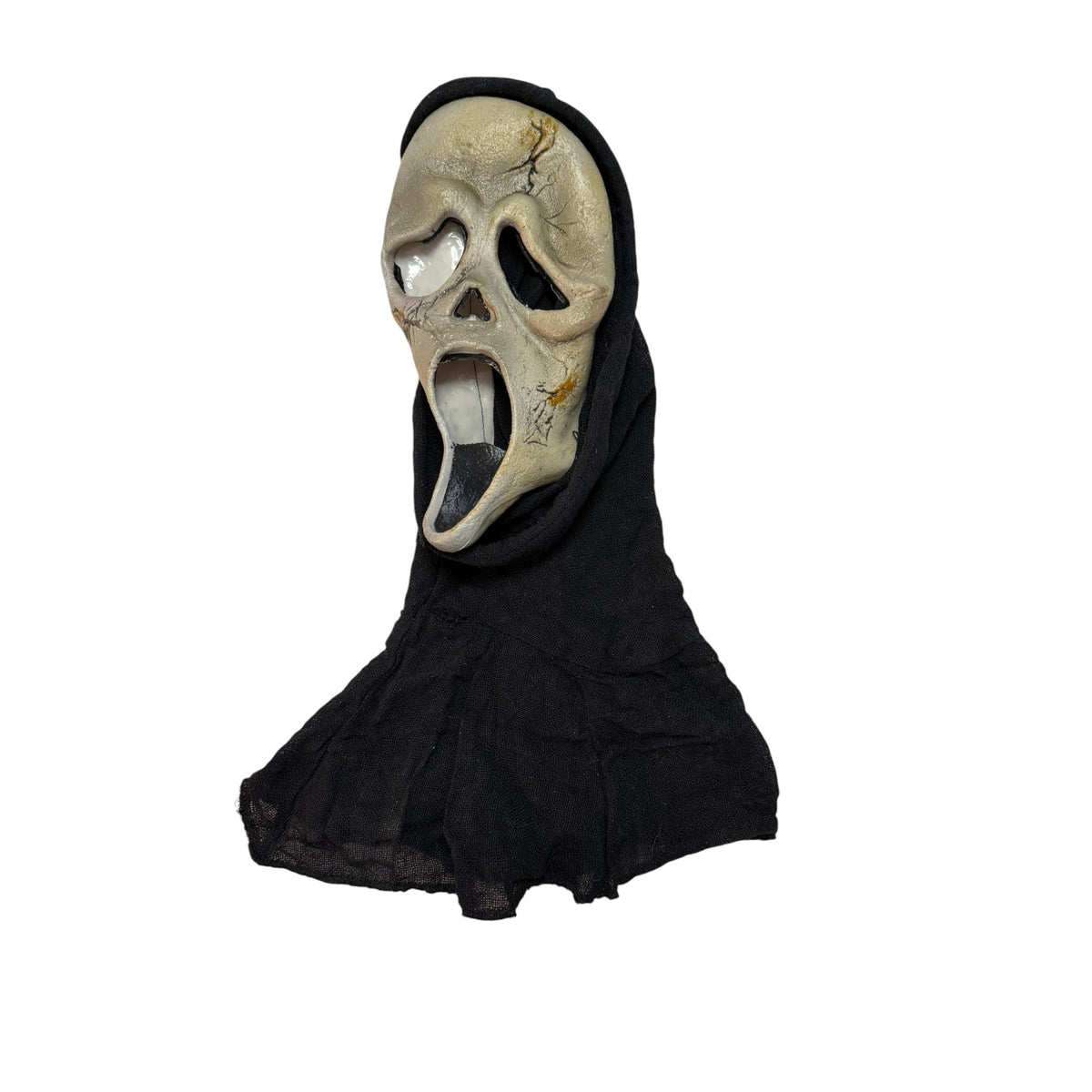2011 Screaming Skull Halloween Mask Black Hood Grim Reaper Horror Costume 44 Inch