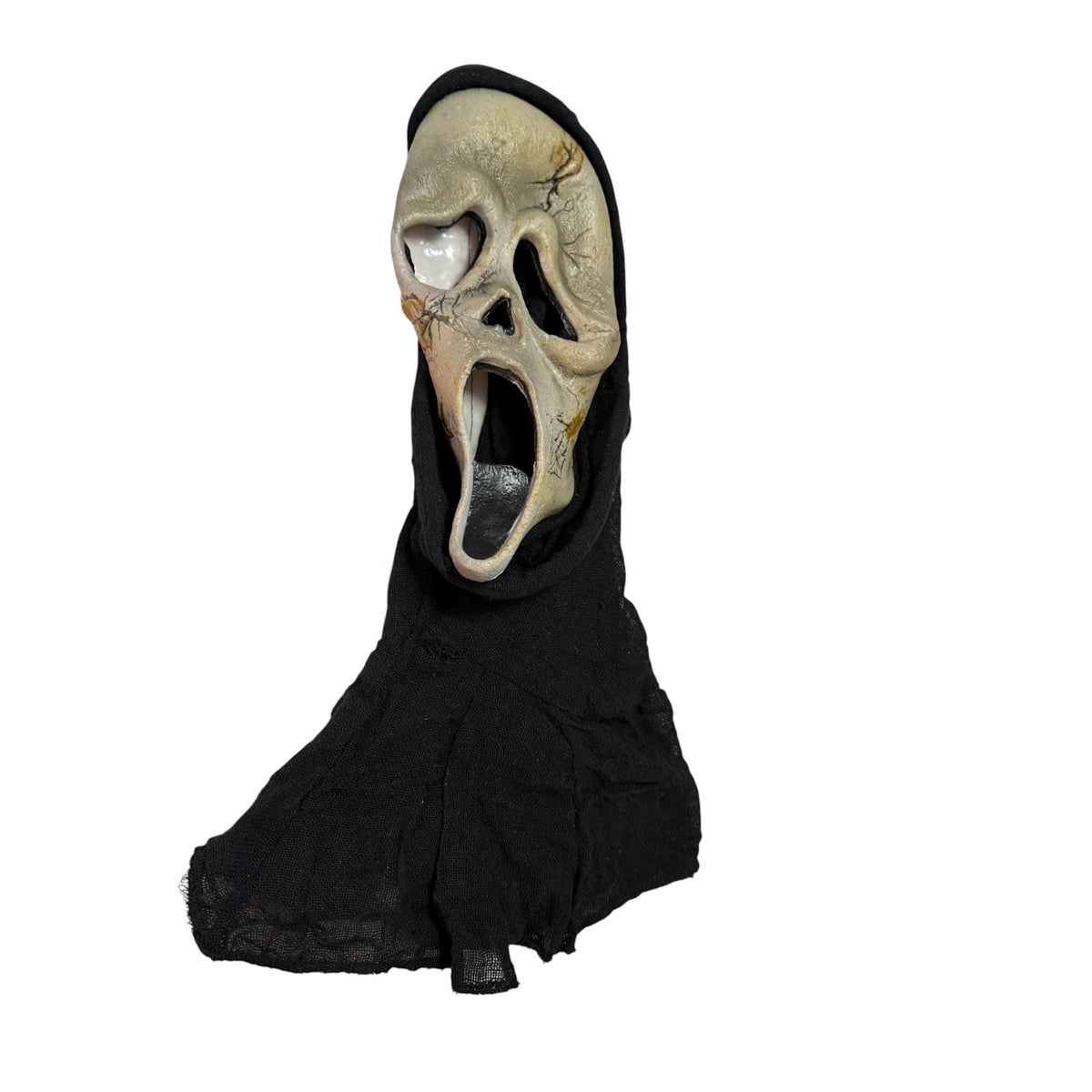 2011 Screaming Skull Halloween Mask Black Hood Grim Reaper Horror Costume 44 Inch
