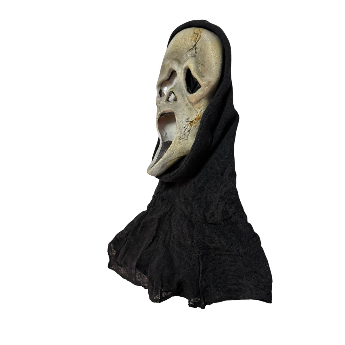 2011 Screaming Skull Halloween Mask Black Hood Grim Reaper Horror Costume 44 Inch