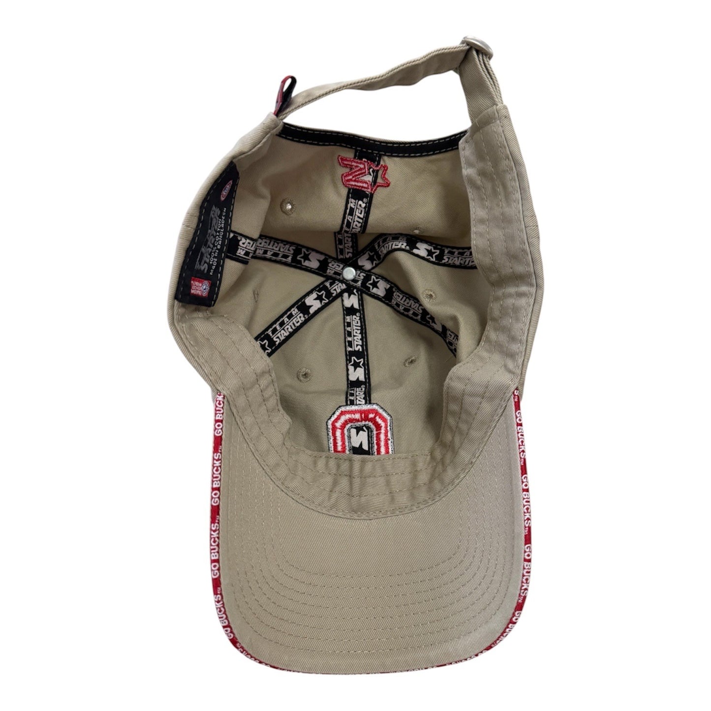 Ohio State Buckeyes Starter Adjustable Strapback Hat Tan OSU NCAA Cap