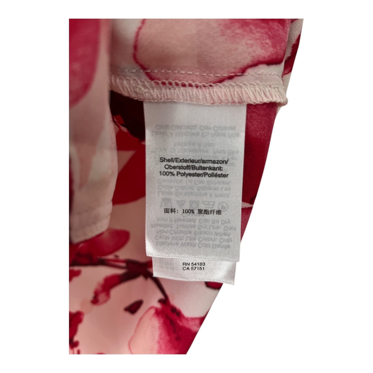 DKNY Red Floral Ruffle Sleeveless Blouse – Size XL