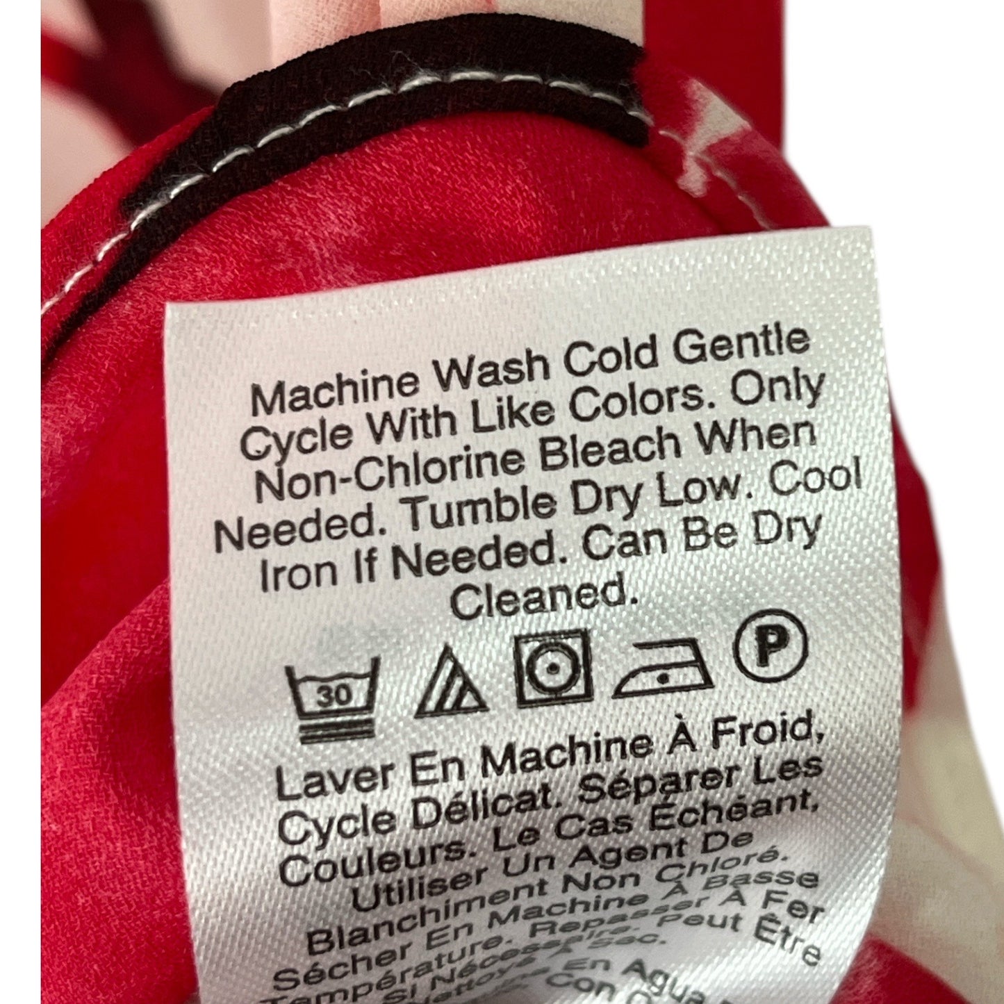 DKNY Red Floral Ruffle Sleeveless Blouse – Size XL