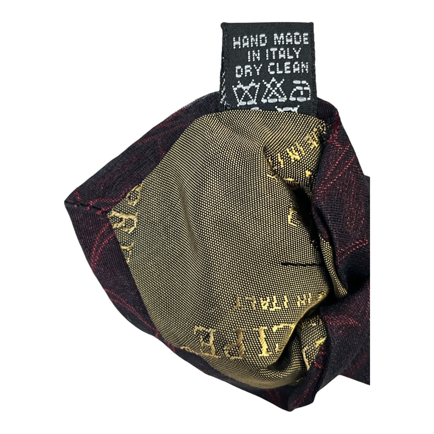 VTG Principe Made in Italy Burgundy Silk Tie Geometric Pattern