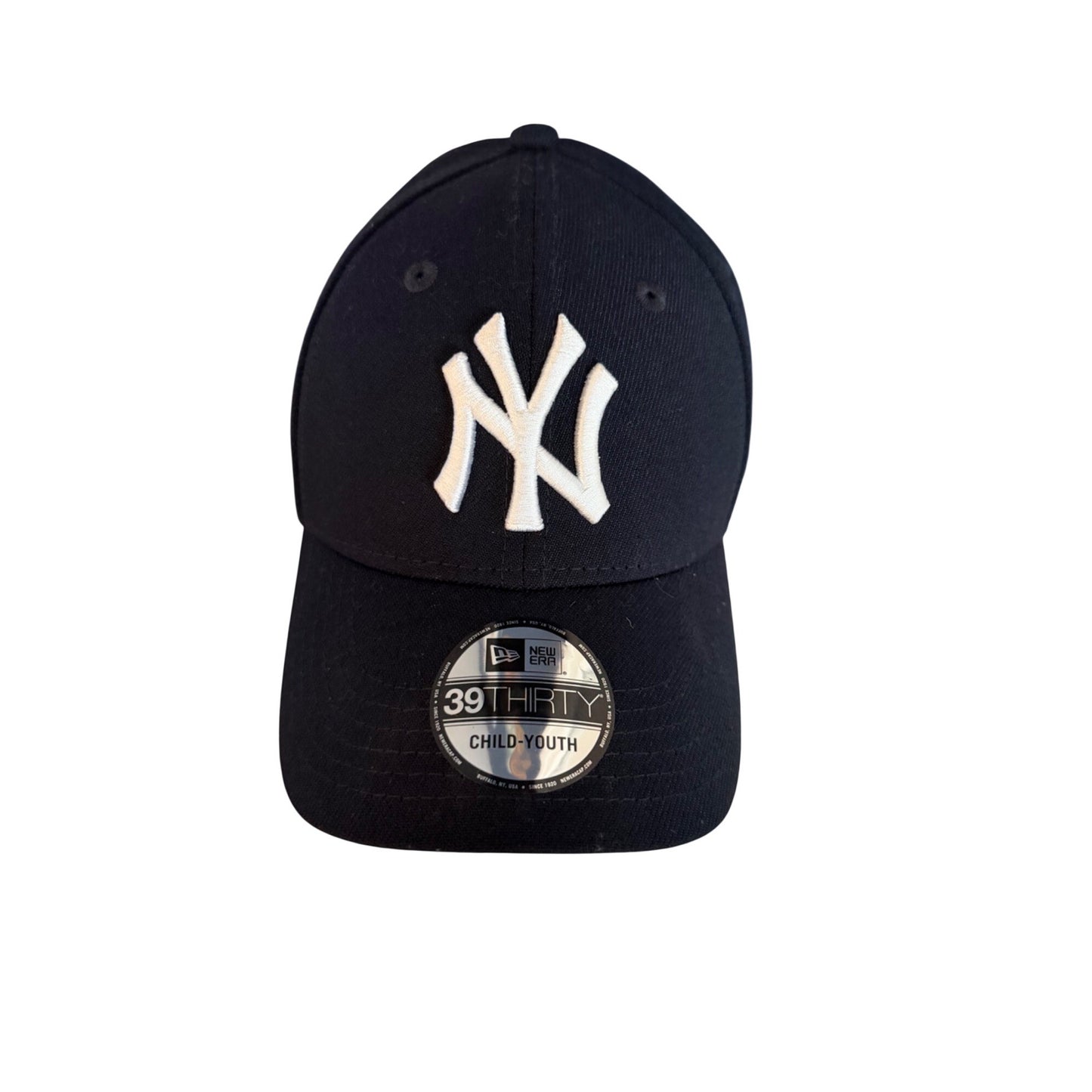 New Era 39THIRTY New York Yankees Youth Stretch Fit Baseball Cap Navy Blue Child