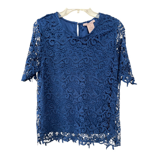 Philosophy Women’s Lace Overlay Top – Size Large – Royal Blue – Modern
