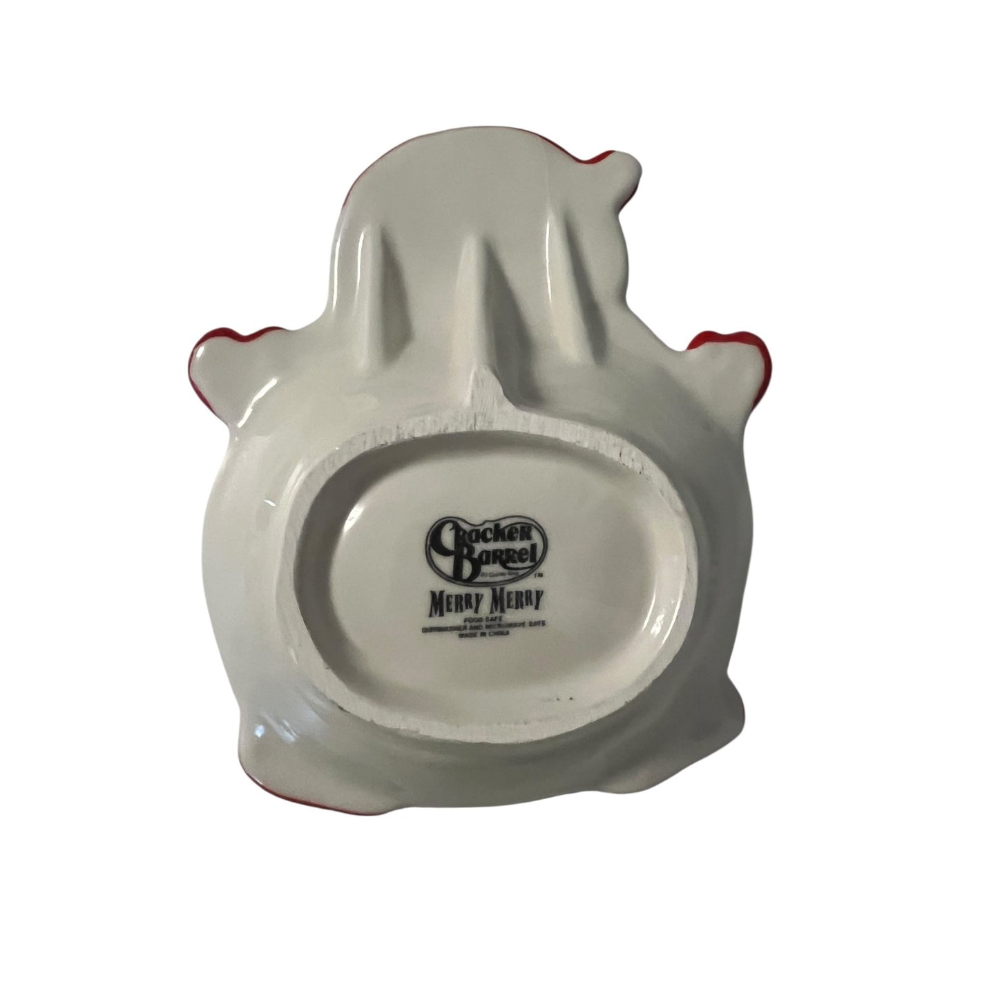 Cracker Barrel Snowman Cheese Dish w Spreader Merry Merry Christmas Candy Cane Knife