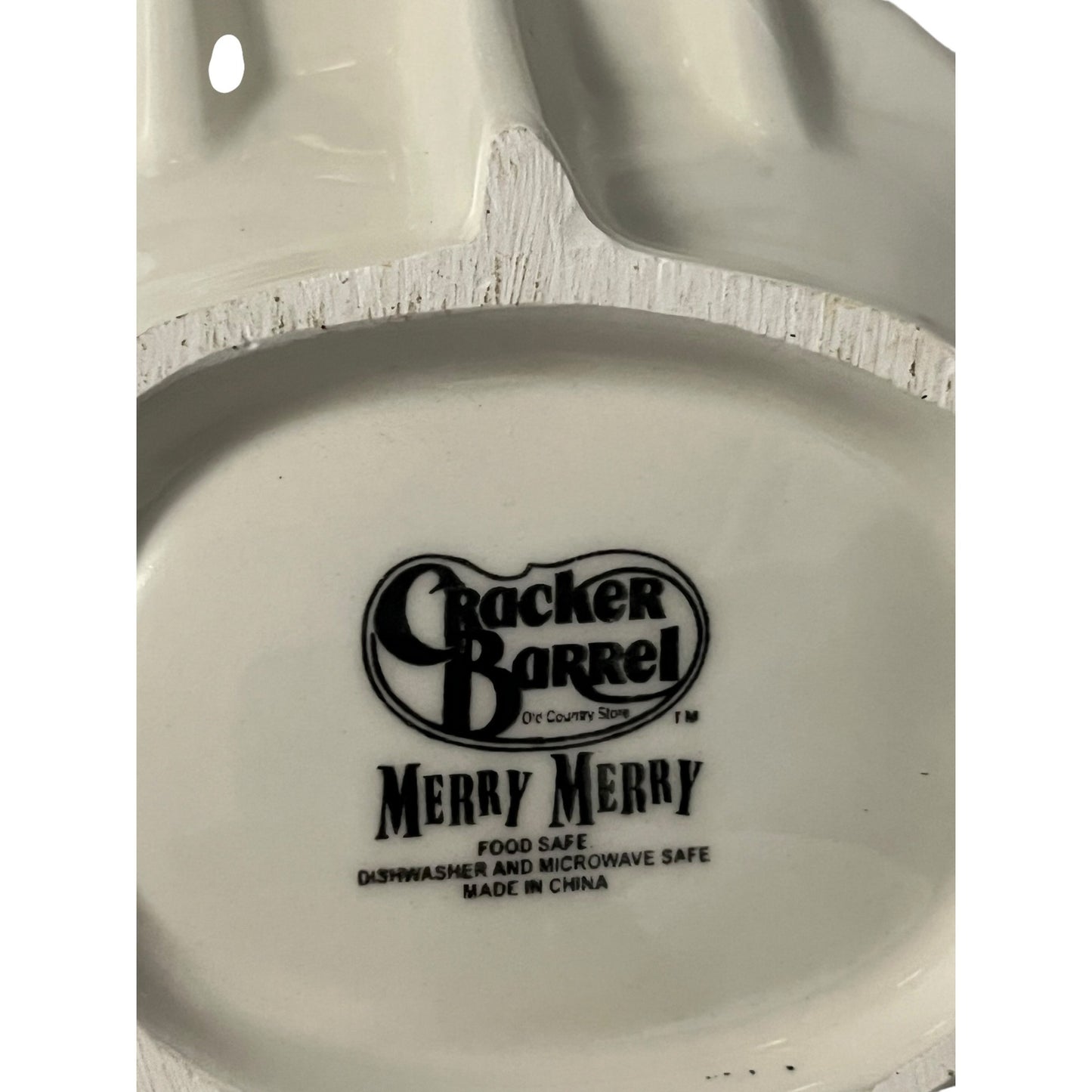 Cracker Barrel Snowman Cheese Dish w Spreader Merry Merry Christmas Candy Cane Knife