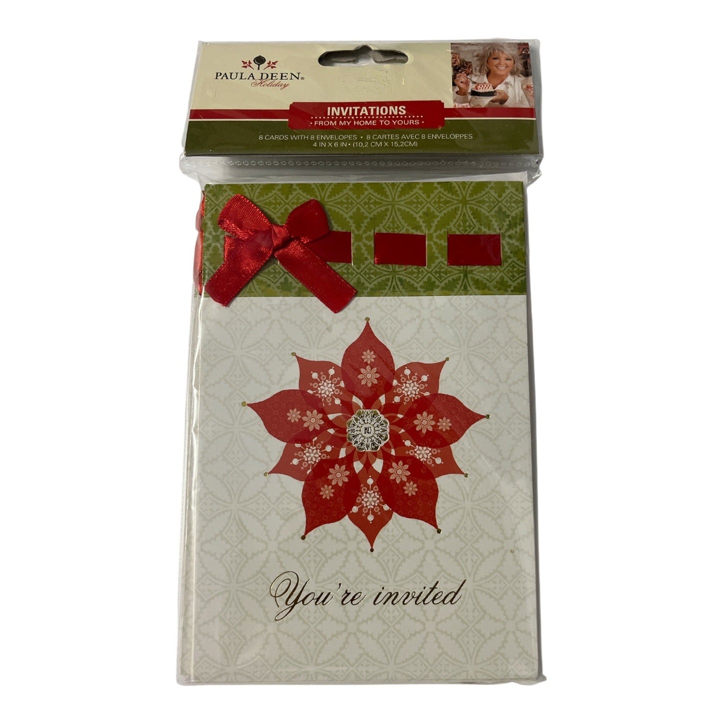 Lot of 2 Paula Deen Holiday Invitation Cards – Set of 8 with Envelopes – New Sealed – 2010
