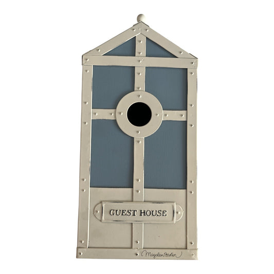 Hallmark Marjolein Bastin Guest House Metal Birdhouse Blue White Vintage Decor
