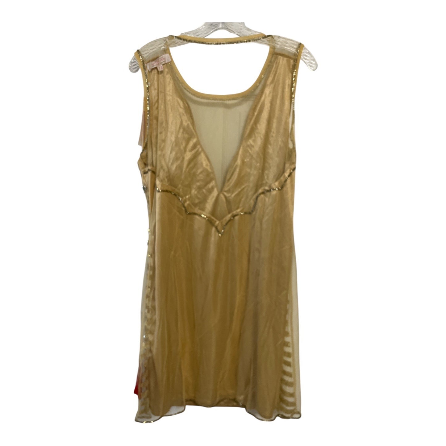 GatsbyLady London Gold Sequin Art Deco Sleeveless Flapper Dress US 14 UK 18