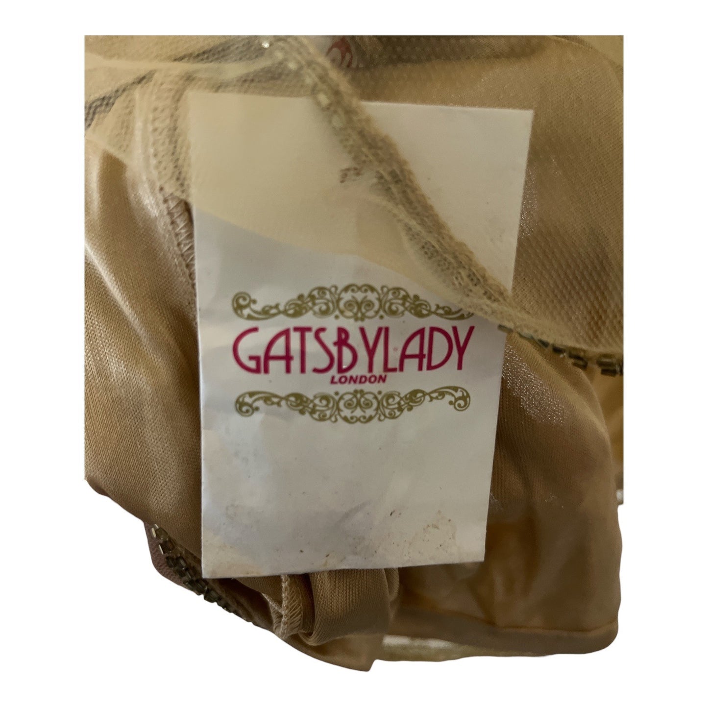 GatsbyLady London Gold Sequin Art Deco Sleeveless Flapper Dress US 14 UK 18