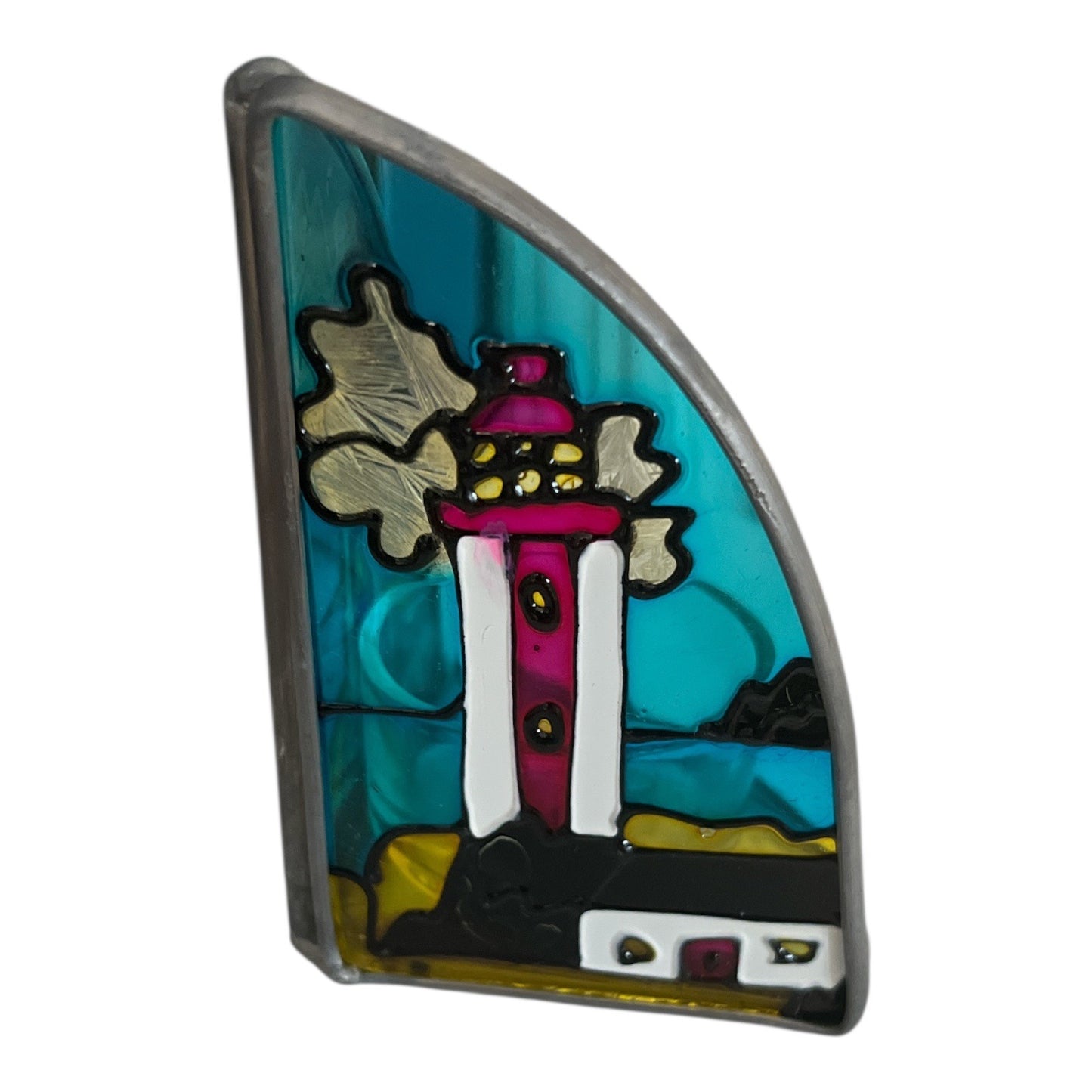 Scott’s Lighthouse Candle Screen Stained Glass Style Tealight Holder 3 Inch Boxed