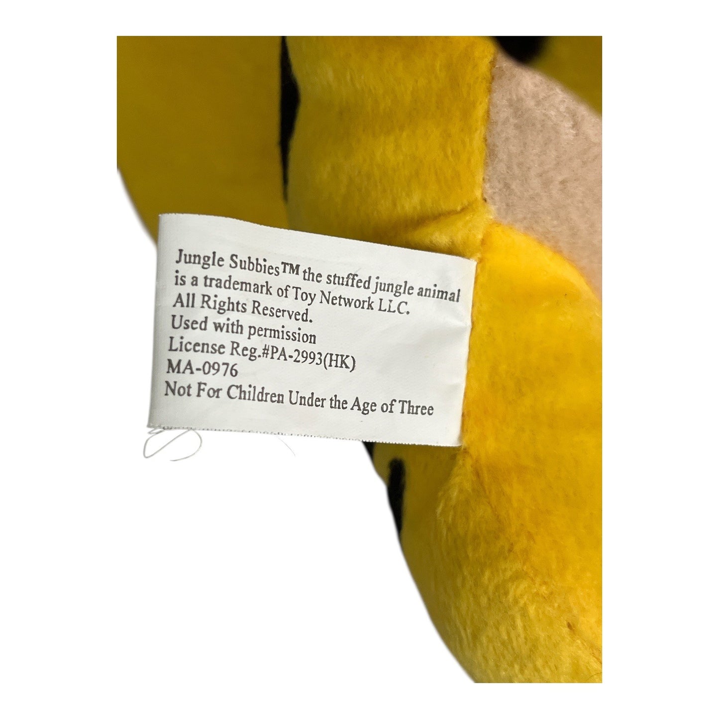 Jungle Snubbies Tiger Plush Toy Network Yellow Black Stuffed Animal 11 Inch