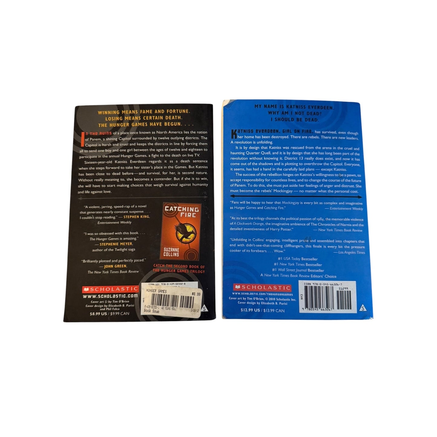 The Hunger Games & Mockingjay Paperback Book Lot Suzanne Collins Scholastic ISBN Editions