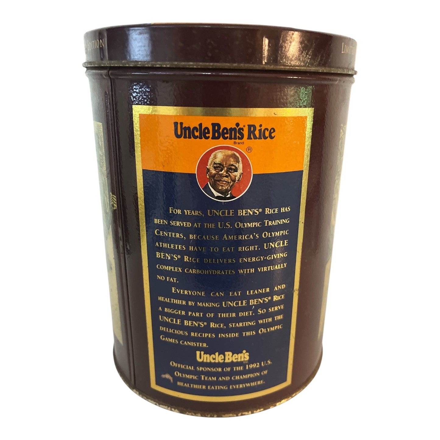 1992 Uncle Ben’s Rice Tin – Olympic Games Barcelona Limited Edition Vintage Canister