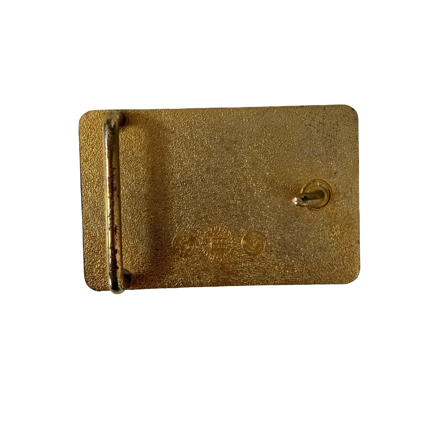 Vintage UAW Be American Buy American Belt Buckle Eagle Union Auto Workers Solid Brass Tone
