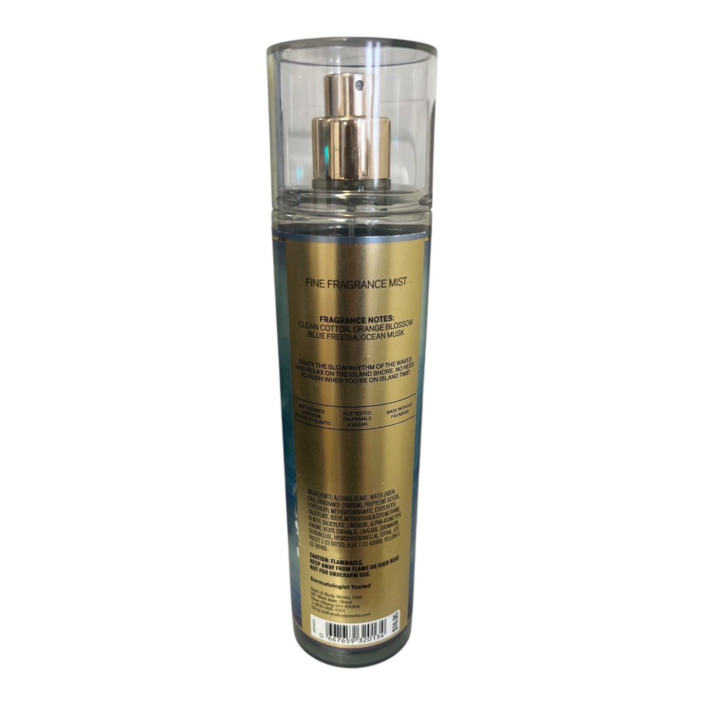 Bath & Body Works Sea Island Shore Fine Fragrance Mist 8 fl oz Ocean Musk Clean Cotton Scent