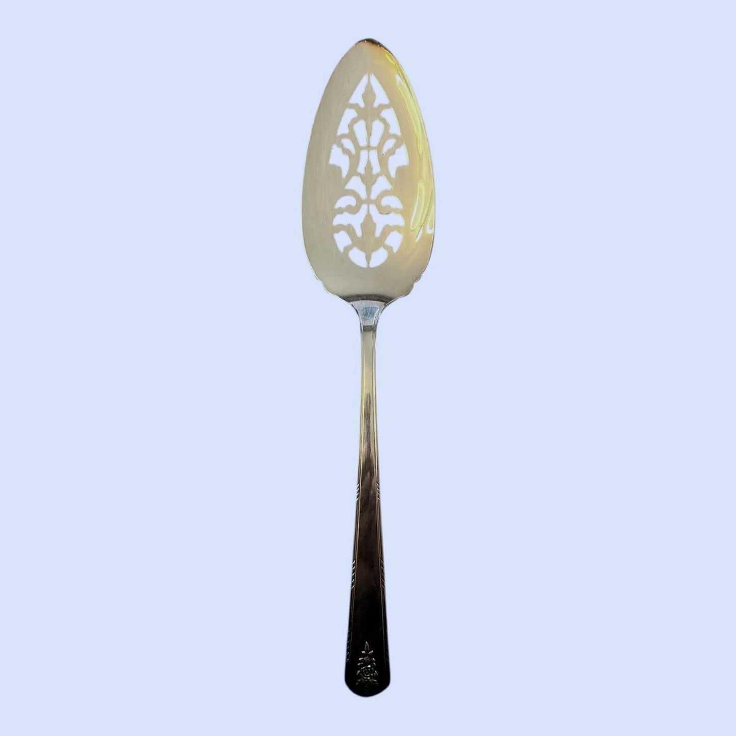 Vintage Oneida Community Par Plate Pie Server Pierced Floral Silverplate Flatware