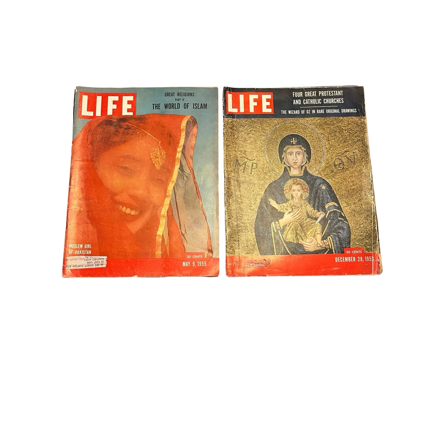 Vintage LIFE Magazine Lot 1953 1955 Islam Churches Disney Rob Roy Ads Lucky Strike