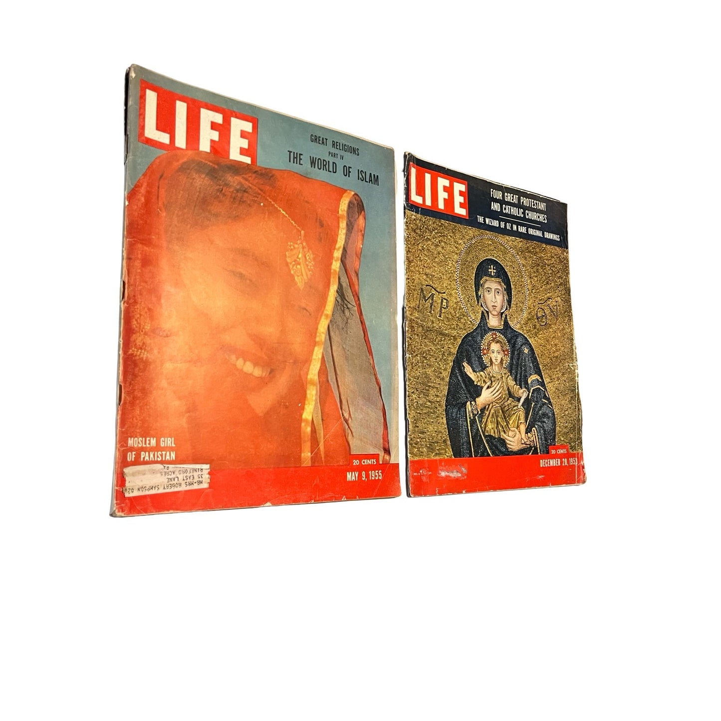Vintage LIFE Magazine Lot 1953 1955 Islam Churches Disney Rob Roy Ads Lucky Strike