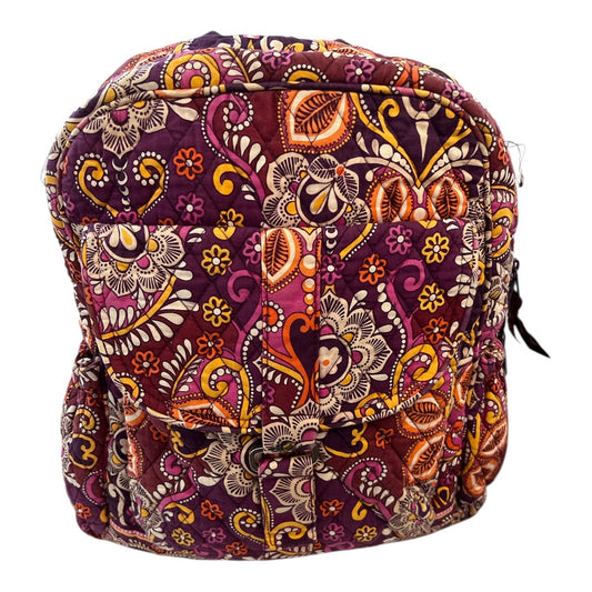 Vera Bradley Backpack – Plum Crazy Pattern | Quilted Cotton Fabric | Purple Orange Floral