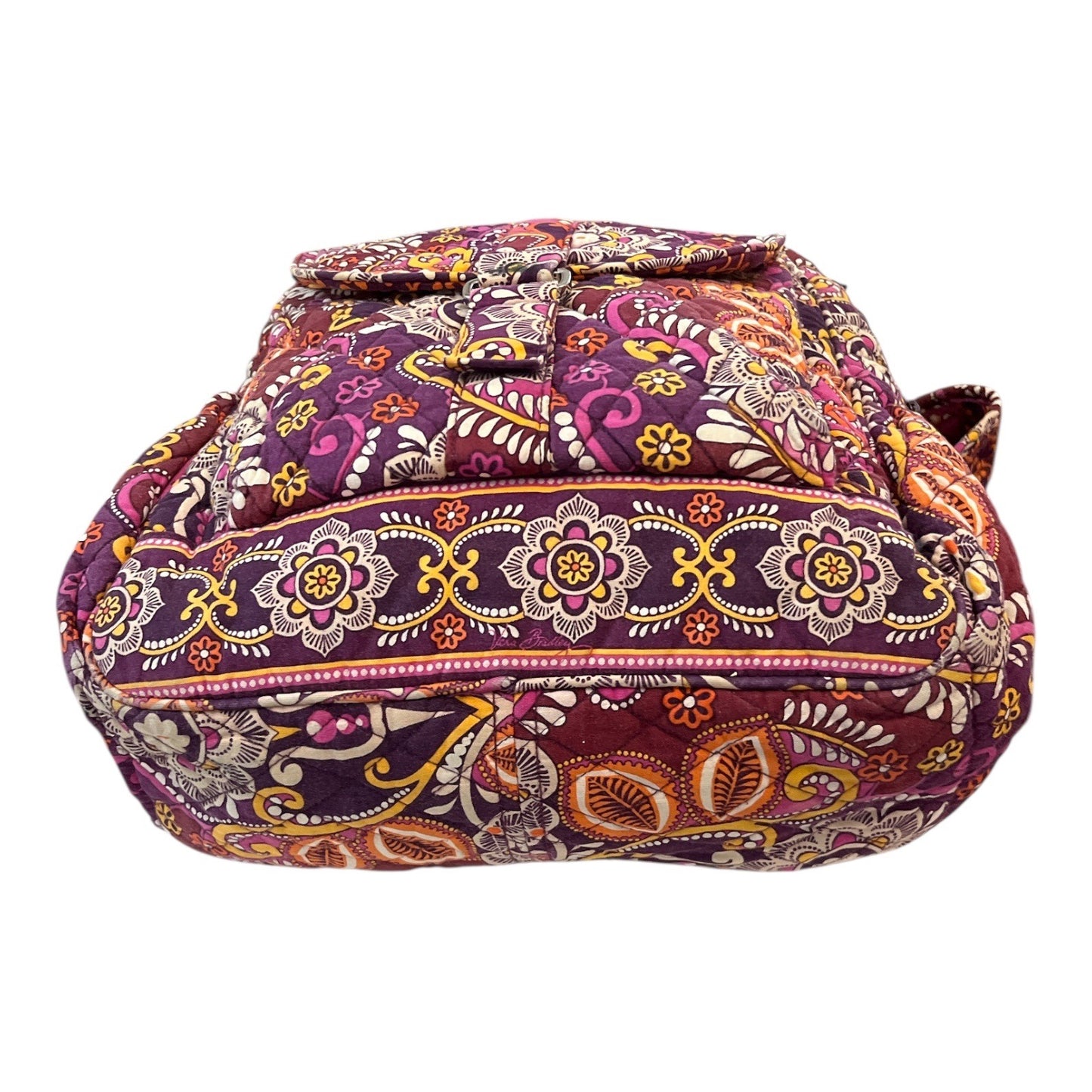 Vera Bradley Backpack – Plum Crazy Pattern | Quilted Cotton Fabric | Purple Orange Floral
