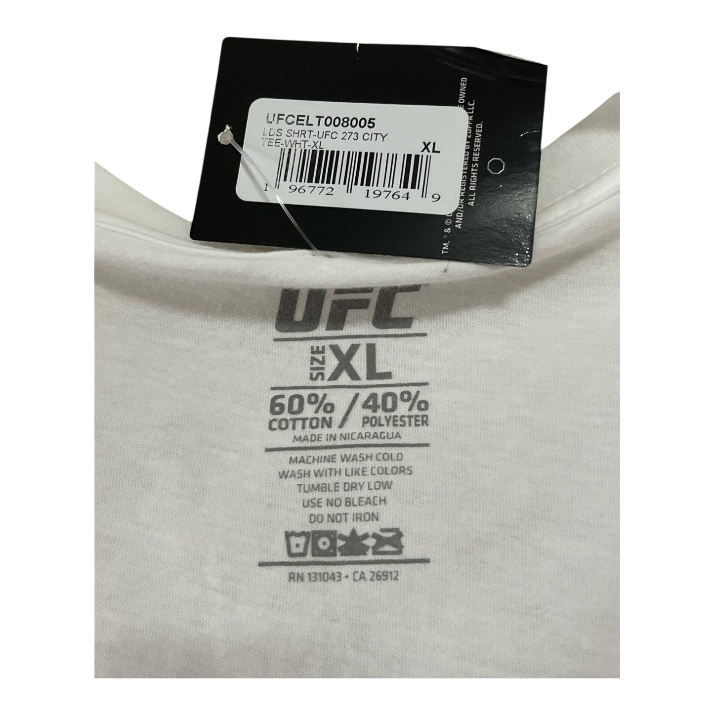 UFC Jacksonville Official Licensed Women’s T-Shirt Size XL White NWT