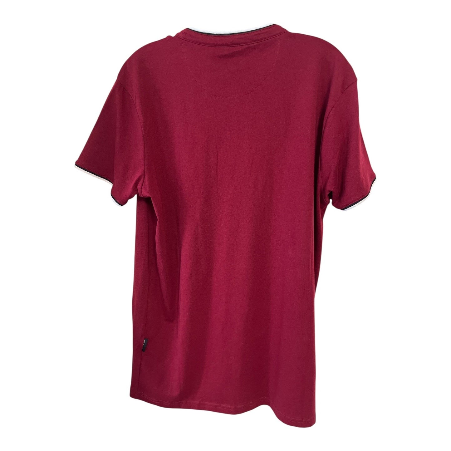Scott James Men’s Short Sleeve Henley Shirt – Red – Size L (Fits Like U.S. Medium) – 21 x 28