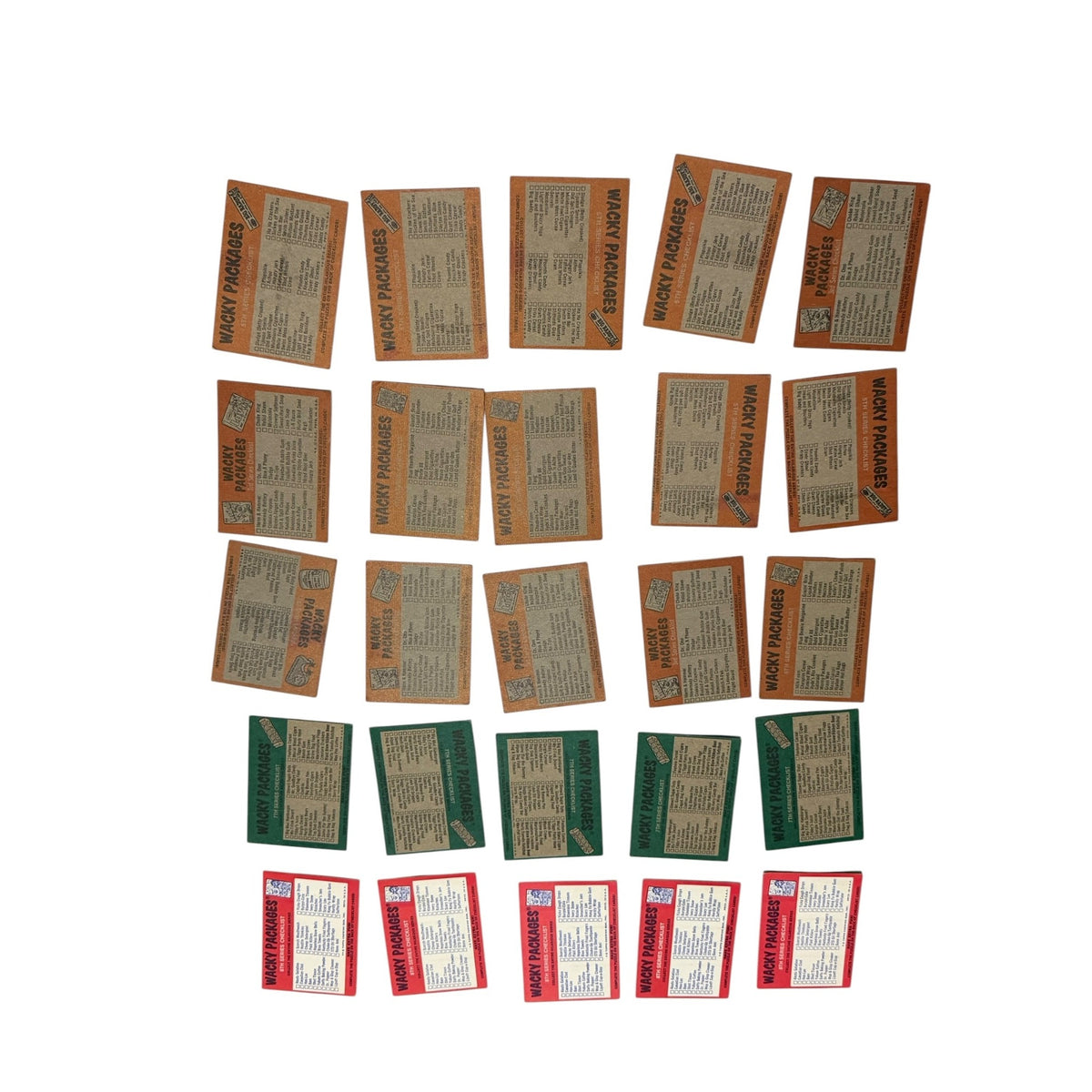 1970s Topps Wacky Packages Vintage Puzzle Checklist Cards Mixed Series Lot 25
