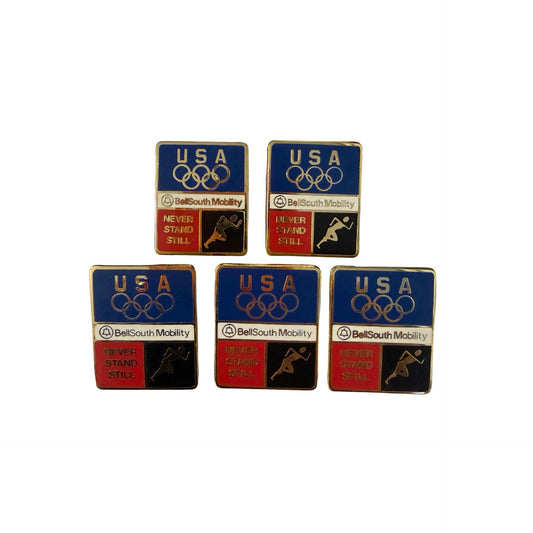 Lot of 5 USA Olympic Team BellSouth Mobility Never Stand Still Advertising Pins