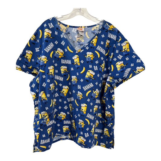 Despicable Me Minions Scrub Top – Banana Print – Size XL