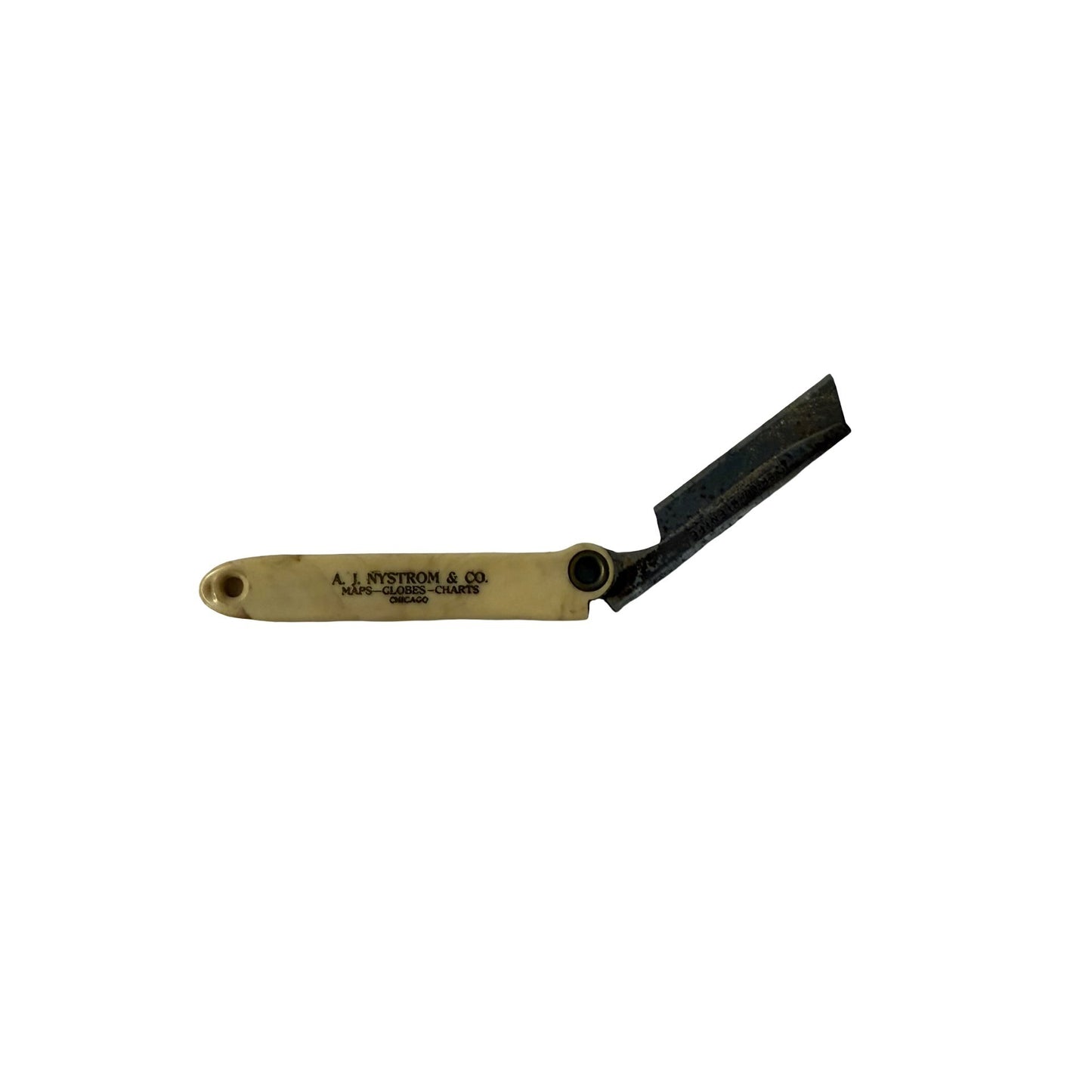 Vintage Miniature A.J. Nystrom & Co Chicago Advertising Straight Razor Letter Opener 2.25"