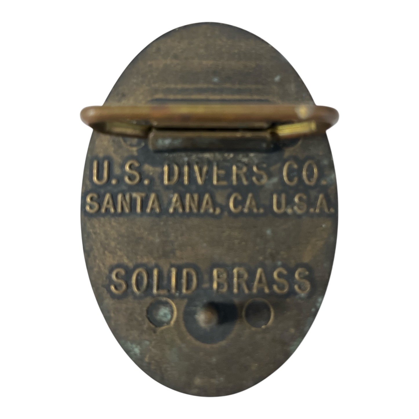 Vintage U.S. Divers Aqua-Lung Solid Brass Belt Buckle 26 Years Santa Ana CA Scuba