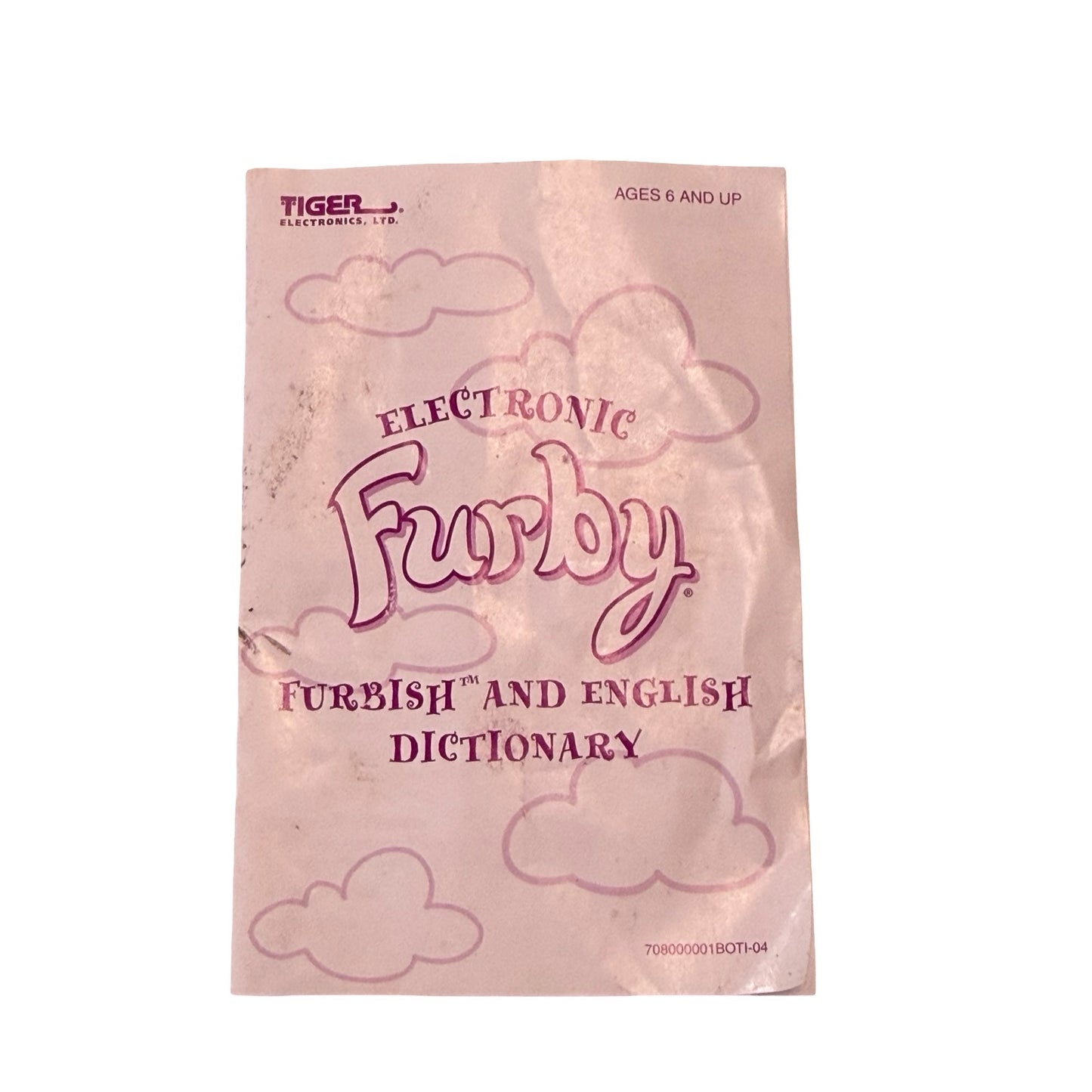 1999 Furby Furbish English Dictionary Booklet Tiger Electronics Hasbro Vintage Insert
