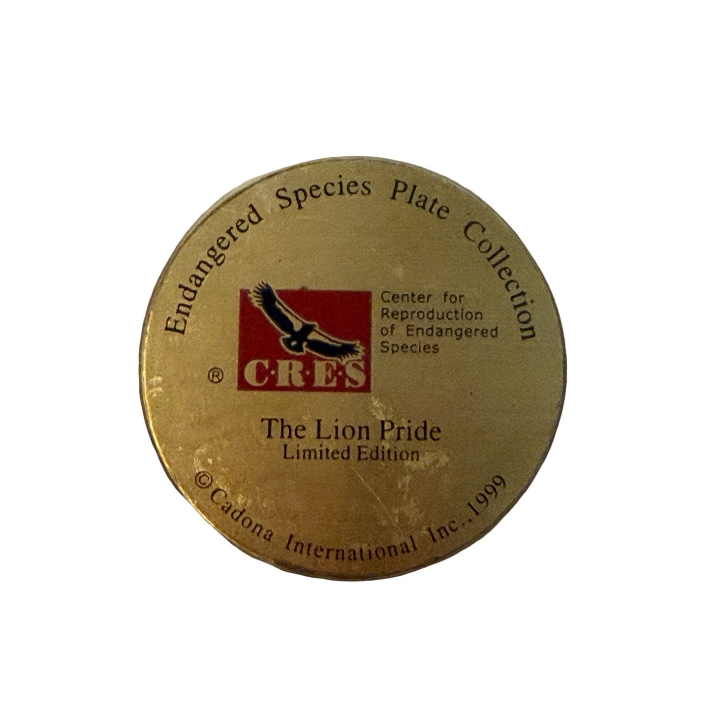 Vintage 1999 Cadona The Lion Pride 3D Endangered Species Collector Plate
