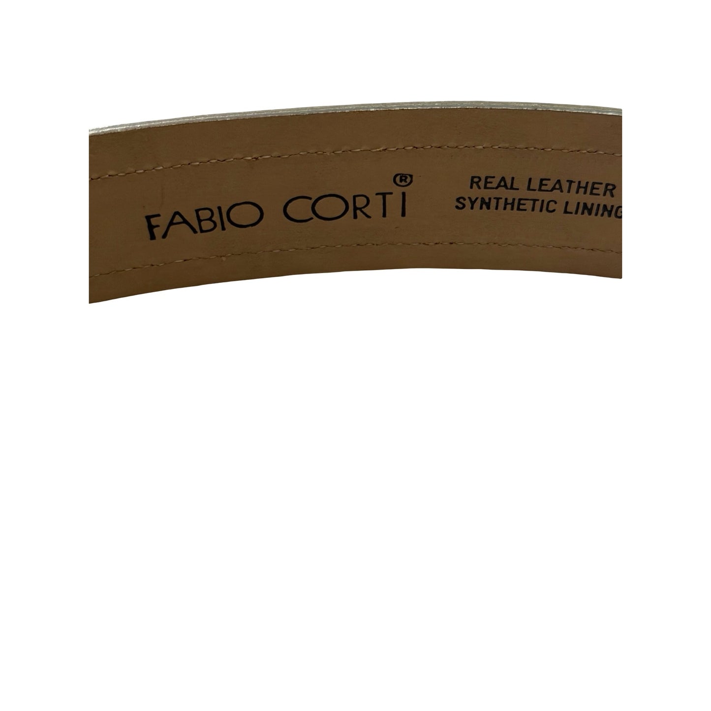 Fabio Corti Made in Italy Metallic Silver Leather Statement Belt Size L 27 Y2K