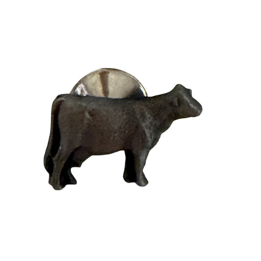 Vintage Miniature Beef Cattle Cow Lapel Pin Tie Tack Ranch Farm Livestock